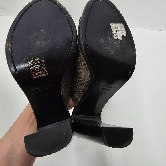 Rag & Bone Tristan Snake Print Python Mule Sandal High Heels - Picture 8 of 12